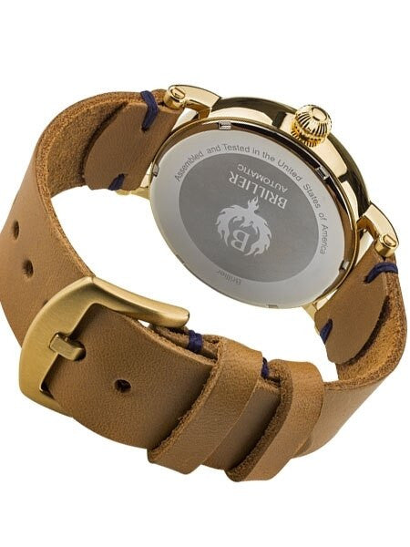 Brillier 43mm Klassique Automatic Watch with Horween Leather Strap #BR-10