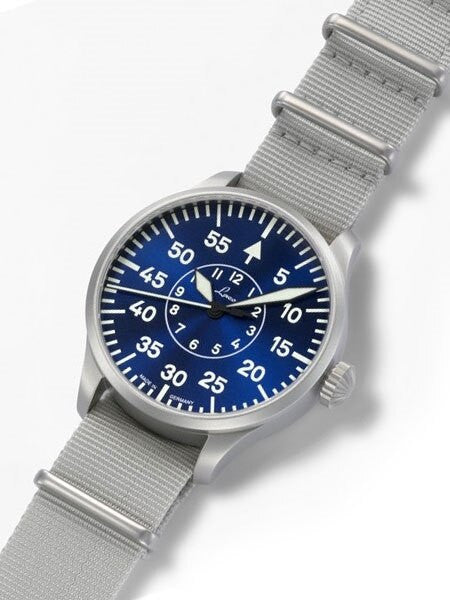 Laco 39mm Aachen Blaue Stunde Automatic Pilot Watch with Sapphire Crystal #862103