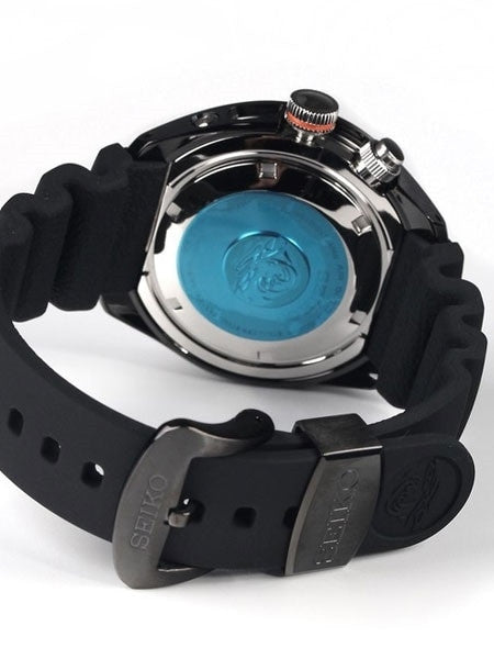 Seiko Prospex Kinetic Black Ion-Plated 47.5mm GMT Dive Watch  #SUN023