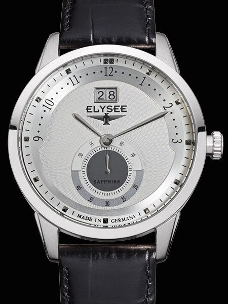 Elysee 41mm Mestor Swiss Quartz Dress Watch with Big Date and Sapphire Crystal #17002
