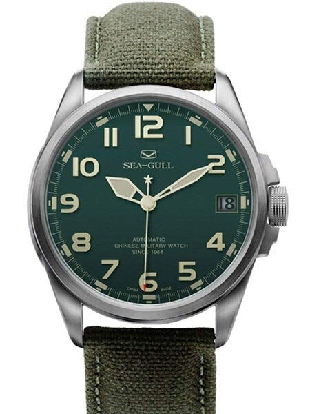 Sea-Gull 44mm Automatic Military Field Watch with Sapphire Crystal #D813.581