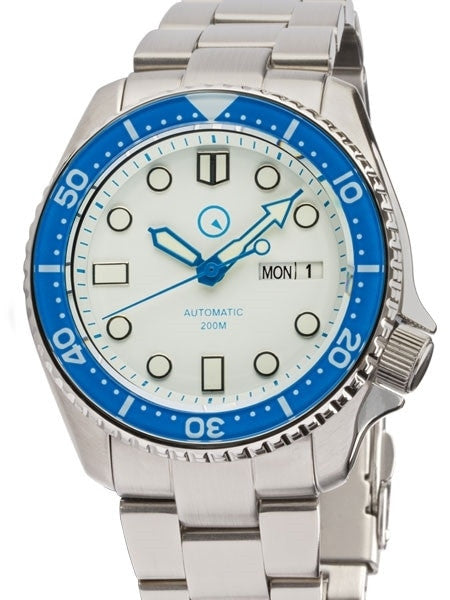 Islander Automatic Dive Watch with Solid-Link Bracelet, AR Sapphire Crystal, and Luminous Sapphire Bezel Insert #ISL-10