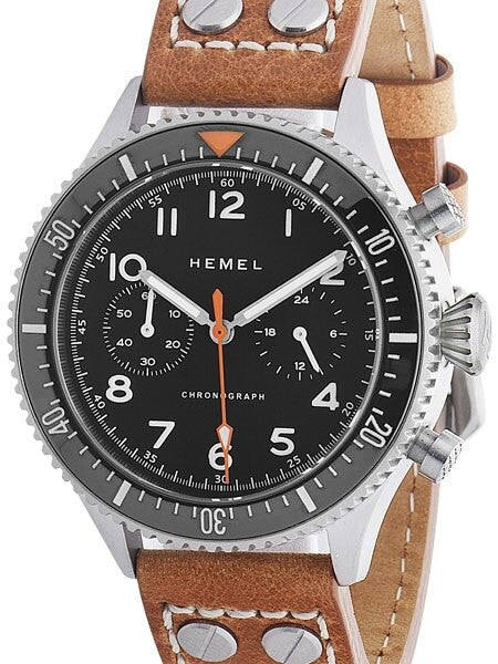 HEMEL 24 Quartz Chronograph Watch with 60-Minute Ceramic Bezel and Sapphire Crystal #HFT20-VK1