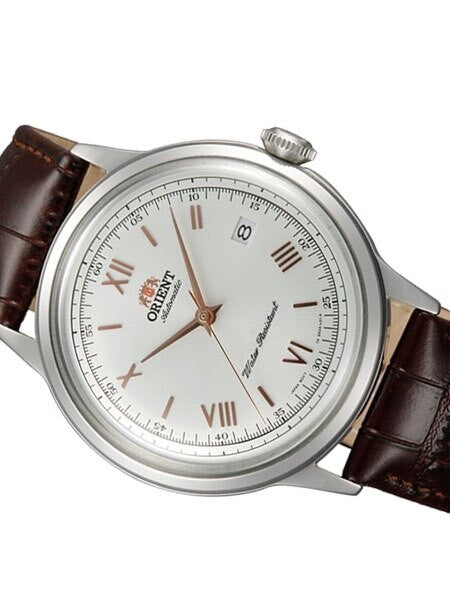 Orient 2nd-Gen Automatic Dress Watch with White Dial, Rose Goldtone Hands #AC00008W