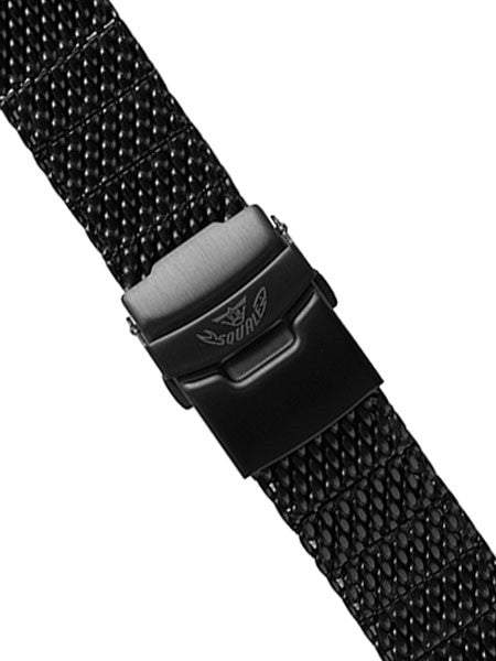 Squale 20mm Deluxe Black PVD Mesh Bracelet #1521-Mesh-PVD