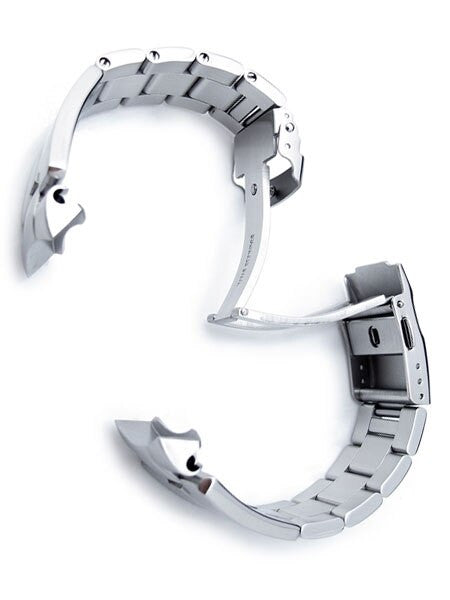 Strapcode Retro Razor 316L Stainless Steel Bracelet for SEIKO Diver SKX007/009/011 Curved End, Diver Clasp #SS221803B039