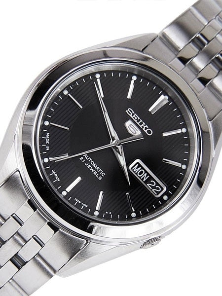 Seiko 5 Automatic Black Dial Watch with Stainless Steel Bracelet #SNKL23J1
