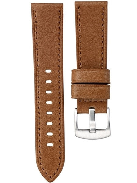 Horween Panerai-Style, Honey-Brown Calfskin Leather with Stainless Steel Buckle #INS-HORPAN03