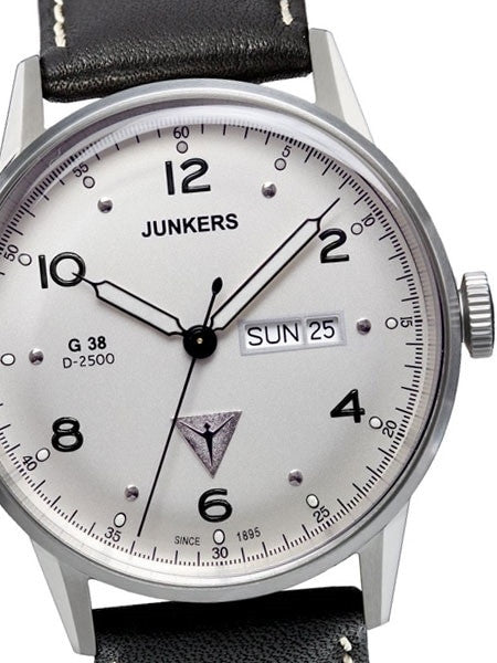 Junkers G38 Day and Date Quartz Watch with Silver Dial #6944-1