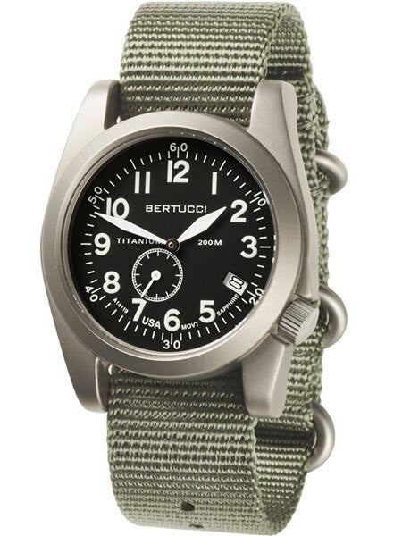 Bertucci  A-11T Americana Titanium Watch with Defender Drab Nylon Strap #13334