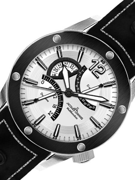 Jacques Lemans Liverpool Quartz Watch with Dual Time GMT and Pointer Date #1-1739B