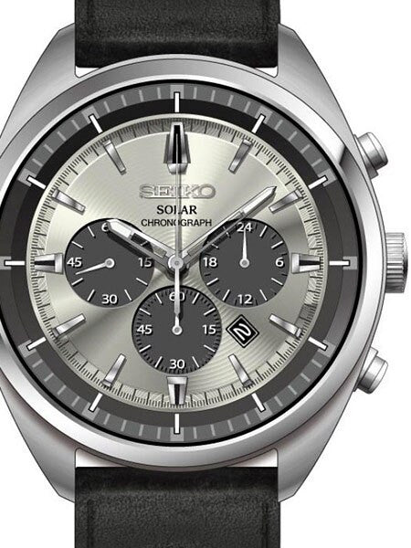 Seiko Recraft Solar Quartz Chronograph with Stop-Watch and 24-hour Sub-Dial  #SSC569