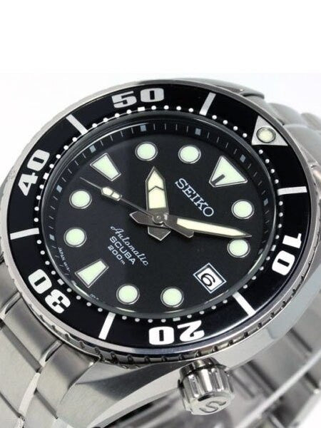 Seiko Sumo Prospex Automatic Dive Watch with Black Dial and Stainless Steel Bracelet #SBDC001