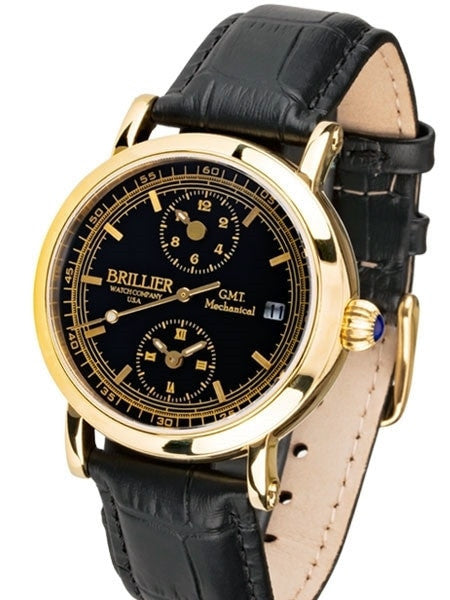 Brillier GMT Dual-Time Watch with 38mm Case Size and Onion Crown #BR-14