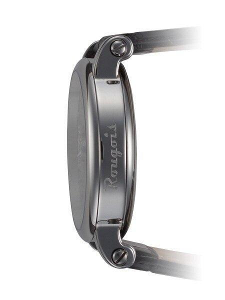 Rougois Open-Face, Bridge Mechanical Hand Wind Watch w/Blue Hands RS294G-BLK
