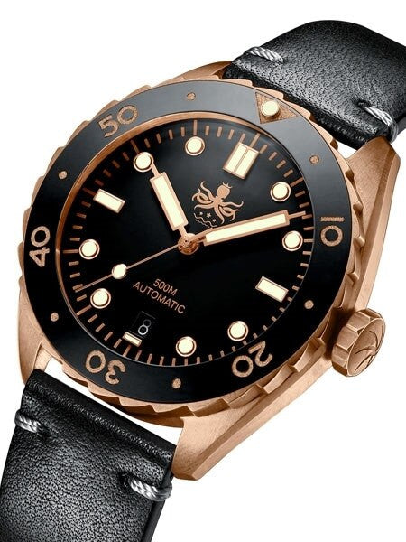 PHOIBOS Eagle Ray 500-Meter Swiss Automatic Dive Watch with Bronze Case, DD AR Sapphire Crystal #PY018D