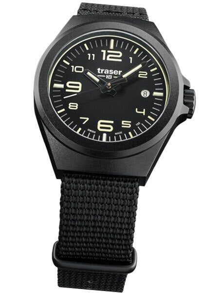 Traser P59 Essential S Black Dial Watch w/Trigalight + SuperLuminova #108212