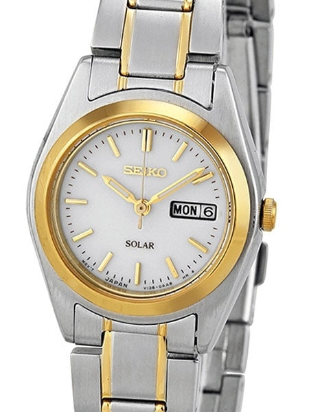 Seiko Solar Powered Dress Watch with a two-tone stainless 