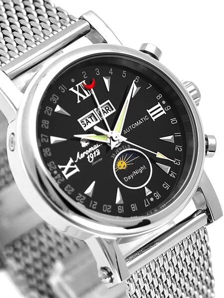 Aeromatic 1912 Automatic Calendar Watch with Day-Night Indicator #A1032MIL