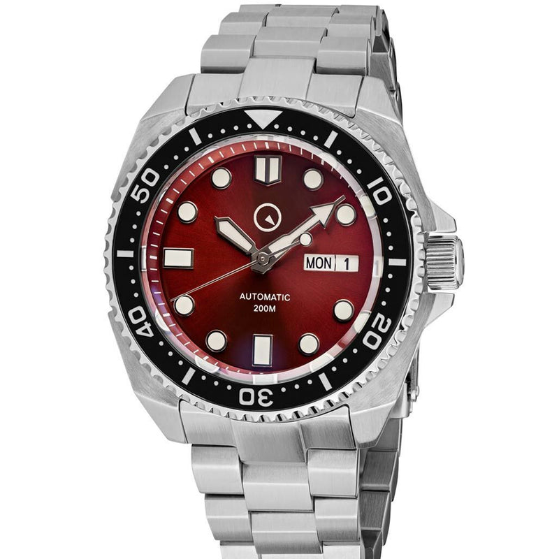 Islander Red Automatic Dive Watch with AR Double-Dome Sapphire Crystal, and Luminous Ceramic Bezel Insert #ISL-66