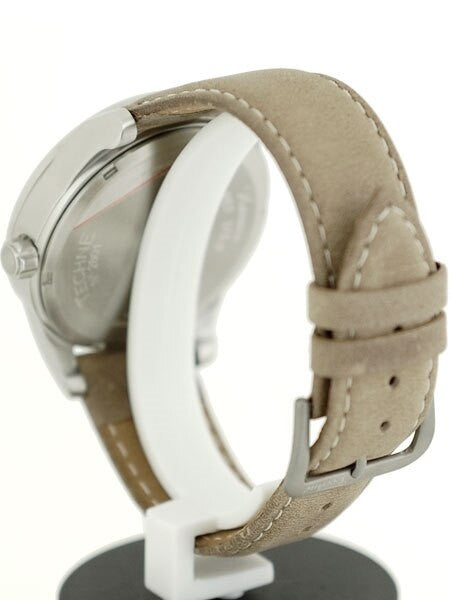 Techne 41mm Harrier Aviator Quartz Watch with Camel Color Leather Strap #375.062