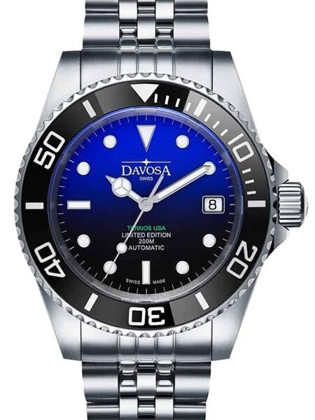 Davosa USA Limited Edition 40mm Ternos Ceramic Automatic Dive Watch with Faded Blue Dial #16155599