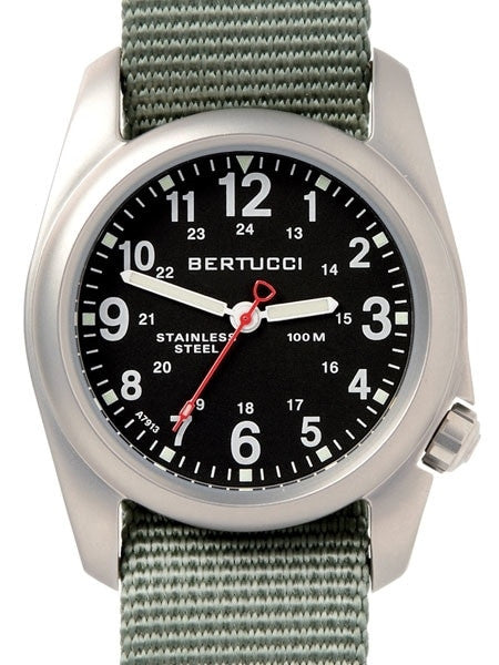 Bertucci A-2S Black Dial, 40mm Stainless Steel Watch with Defender