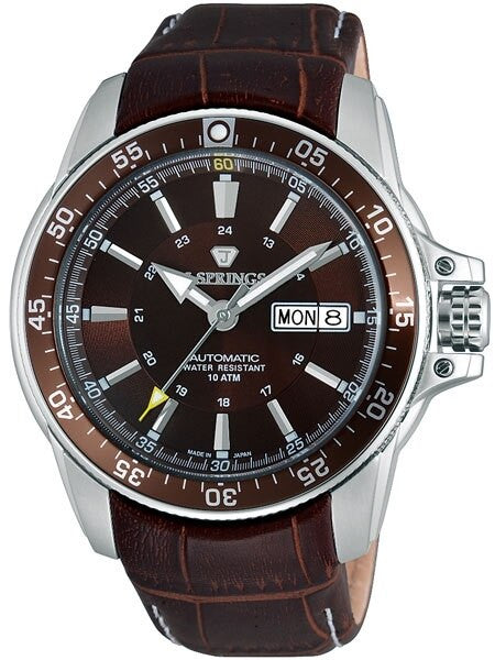J. Springs Automatic 21-Jewel Sport Watch with Day and Date, Brown Dial #BEB098