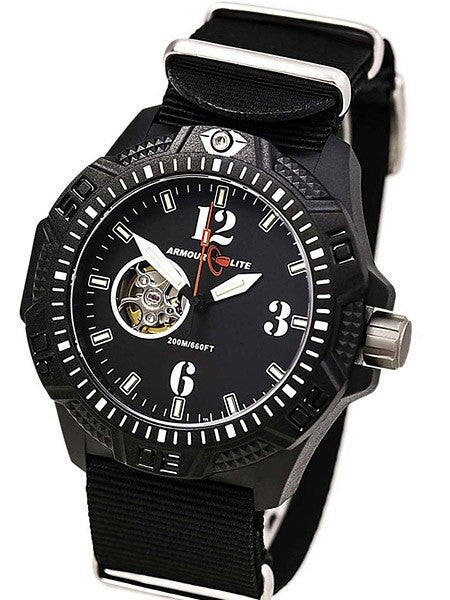 Armourlite Automatic Watch with Tritium Illumination, 47mm Polycarbonate Case and Military Strap #AL1203