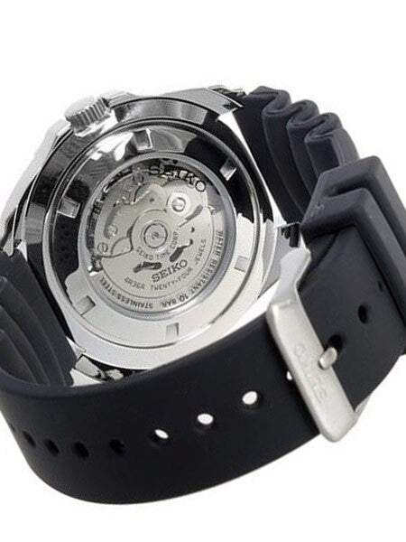 Seiko 5 Sports Automatic 24-Jewel Watch with Black Dial and Sport Strap #SRPC59K1