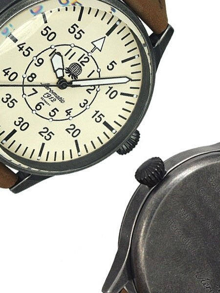 Aeromatic 1912 Ivory Dial Aviator's Watch with Aged Patina Case  #A1152N