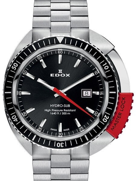 Edox Hydro-Sub Swiss Quartz Dive Watch with Edox MasterLock  #53200-3NRM-NIN