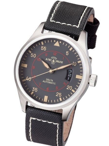 Air Blue Delta Automatic Pilot Watch with 44mm Case, Sapphire Crystal #DELTAAUTOSSGREY
