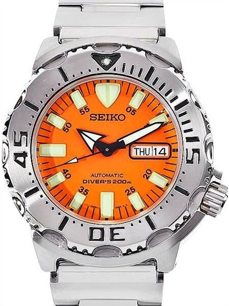 Seiko Orange Monster Automatic Dive Watch, Stainless Steel