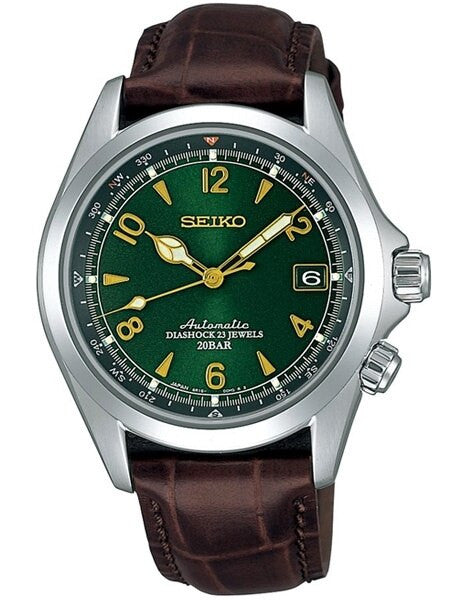 Scratch and Dent - Seiko Green Dial Automatic Alpinist Field Watch with 38mm Case, and Sapphire Crystal  #SARB017 5