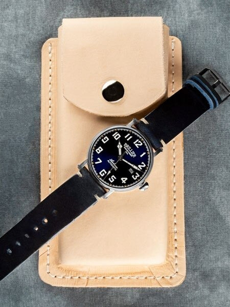 Brillier 43mm Airborne Automatic Watch with Horween Leather Strap #BR-01