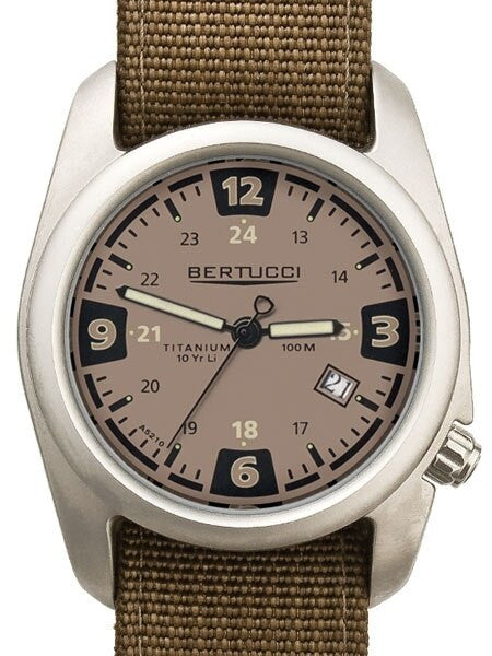 Bertucci A-2T Quad Watch with Sahara Dial & Dark Kaki Strap #12709