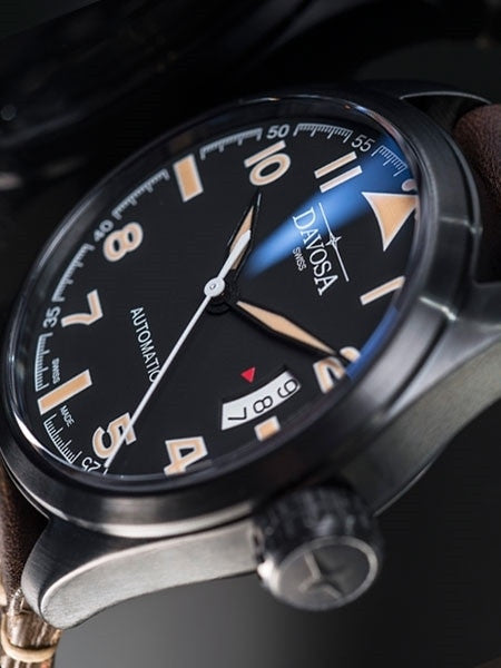 Davosa Military Swiss Automatic 200 Meter Pilot Watch with Black PVD Case #16151184
