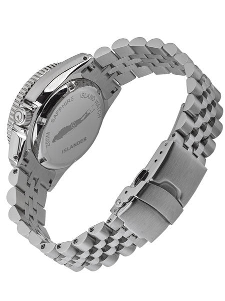 Islander 38mm Automatic Purple Dive Watch with Solid-Link Bracelet, AR Double Dome Sapphire Crystal, and Luminous Sapphire Bezel Insert #ISL-64