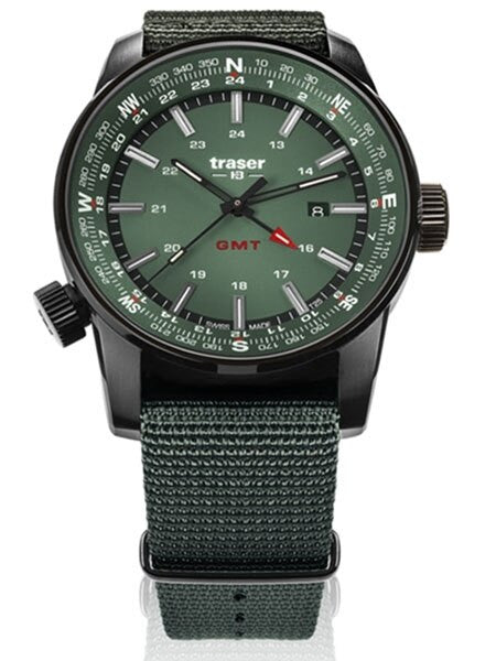 Traser P68 Pathfinder GMT Swiss Quartz Watch with Compass, AR Sapphire Crystal #109035