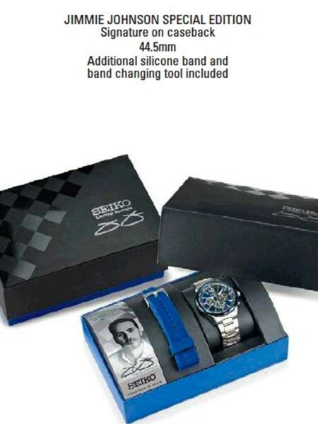 Seiko Jimmie Johnson, Special Edition Solar Chronograph with 24-Hour Sub-Dial #SSC505