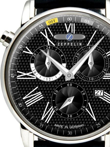 Graf Zeppelin Chronograph Watch with Alarm Funcition, Domed Crystal #7696-2