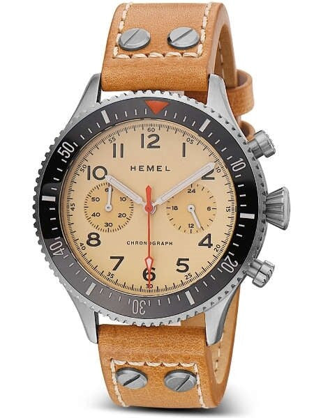 HEMEL Meca-Quartz Chronograph Watch with 60-Minute Ceramic Bezel and Sapphire Crystal #HF31V