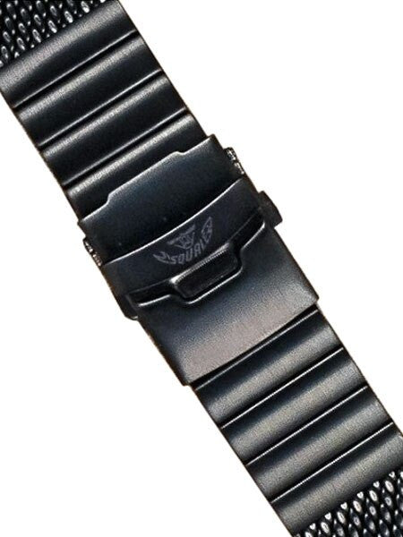 Squale 22mm Deluxe Black PVD Mesh Bracelet #2002-Mesh-PVD (22mm)