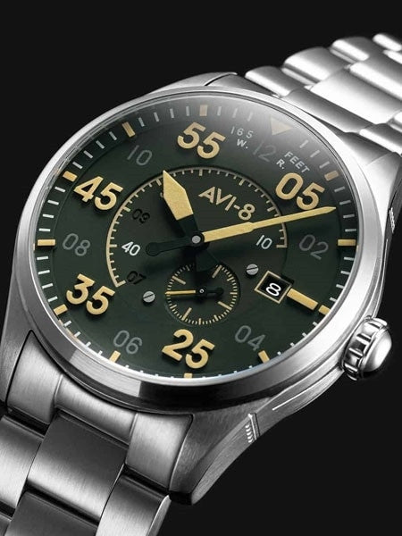 AVI-8 Spitfire Type 300 Edition, 21-Jewel Automatic Pilot Watch, AR Sapphire Crystal #AV-4073-22