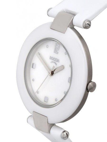 Boccia Ladies Quartz Watch with Titanium and White Ceramic Case #3190-01