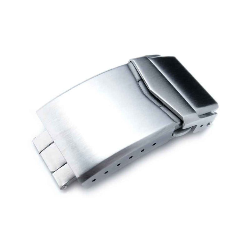 Stainless Steel V Clasp Double Lock Diver Buckle, Brushed #CLASP-02
