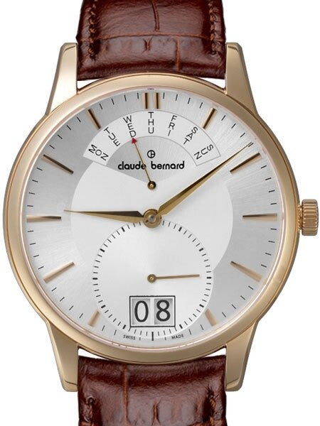 Claude Bernard Unique and Stylish Big Date and Pointer Day Watch #34004-37R-AIR
