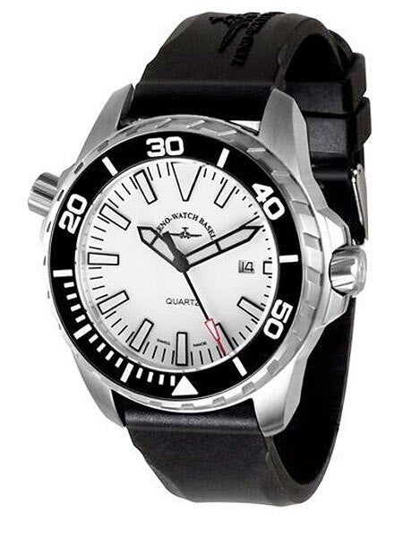 Zeno 500 Meter Pro Dive Watch with White Dial and Swiss ETA Automatic Movement #6603-a2