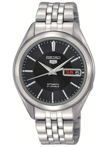 Seiko 5 Automatic Black Dial Watch with Stainless Steel Bracelet #SNKL23
